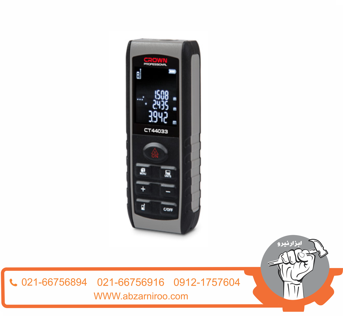 متر لیزری 60 متری کرون مدل CT44033 متر لیزری 60 متری کرون مدل CT44033