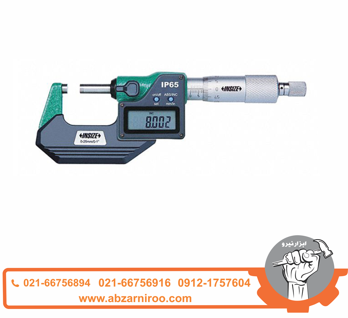 میکرومتر دیجیتال خارج سنج 25-0 میلی متراینسایز مدل 3108-25A میکرومتر دیجیتال خارج سنج 25-0 میلی متراینسایز مدل 3108-25A