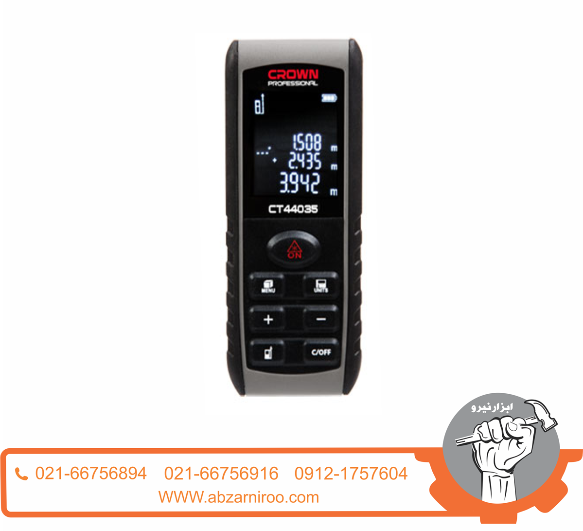 متر لیزری 100 متری کرون مدل CT44035 متر لیزری 100 متری کرون مدل CT44035