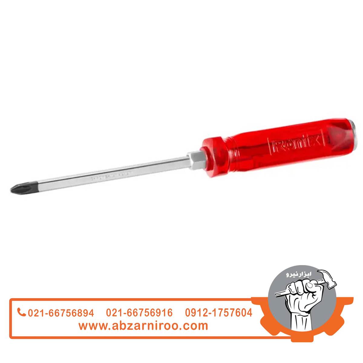 پیچ گوشتی تکی دسته کریستال ضربه خور150×8 چهارسو رونیکس مدل RH-2984 پیچ گوشتی تکی دسته کریستال ضربه خور150×8 چهارسو رونیکس مدل RH-2984