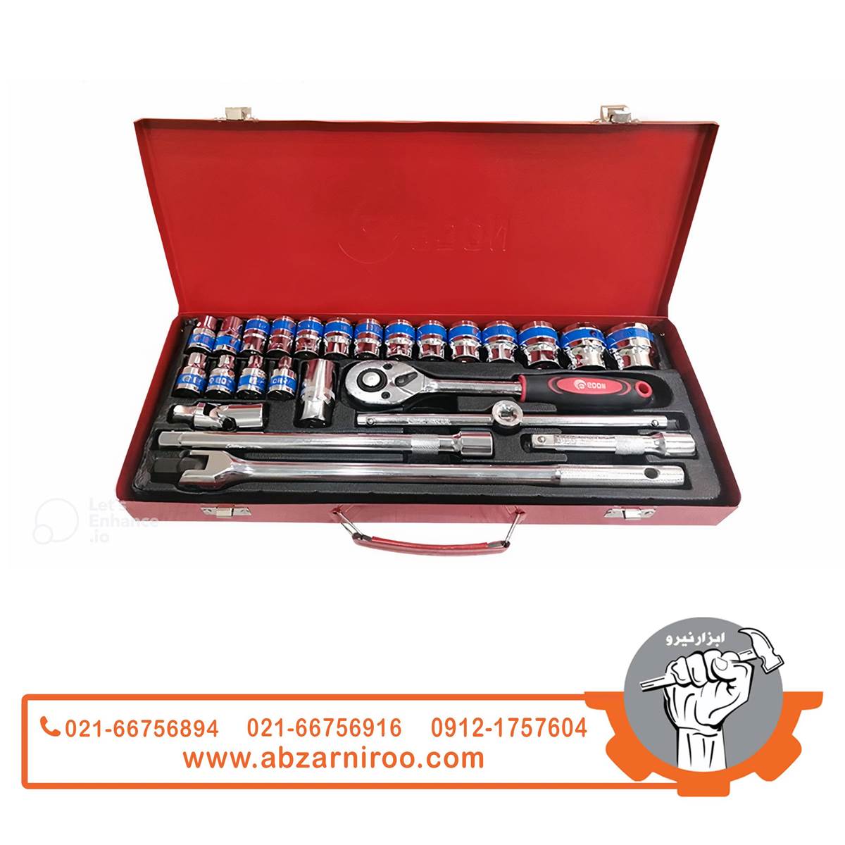 جعبه بکس 26 پارچه فشار قوی درایو 1/2 ادون مدل X26-PCS جعبه بکس 26 پارچه فشار قوی درایو 1/2 ادون مدل X26-PCS