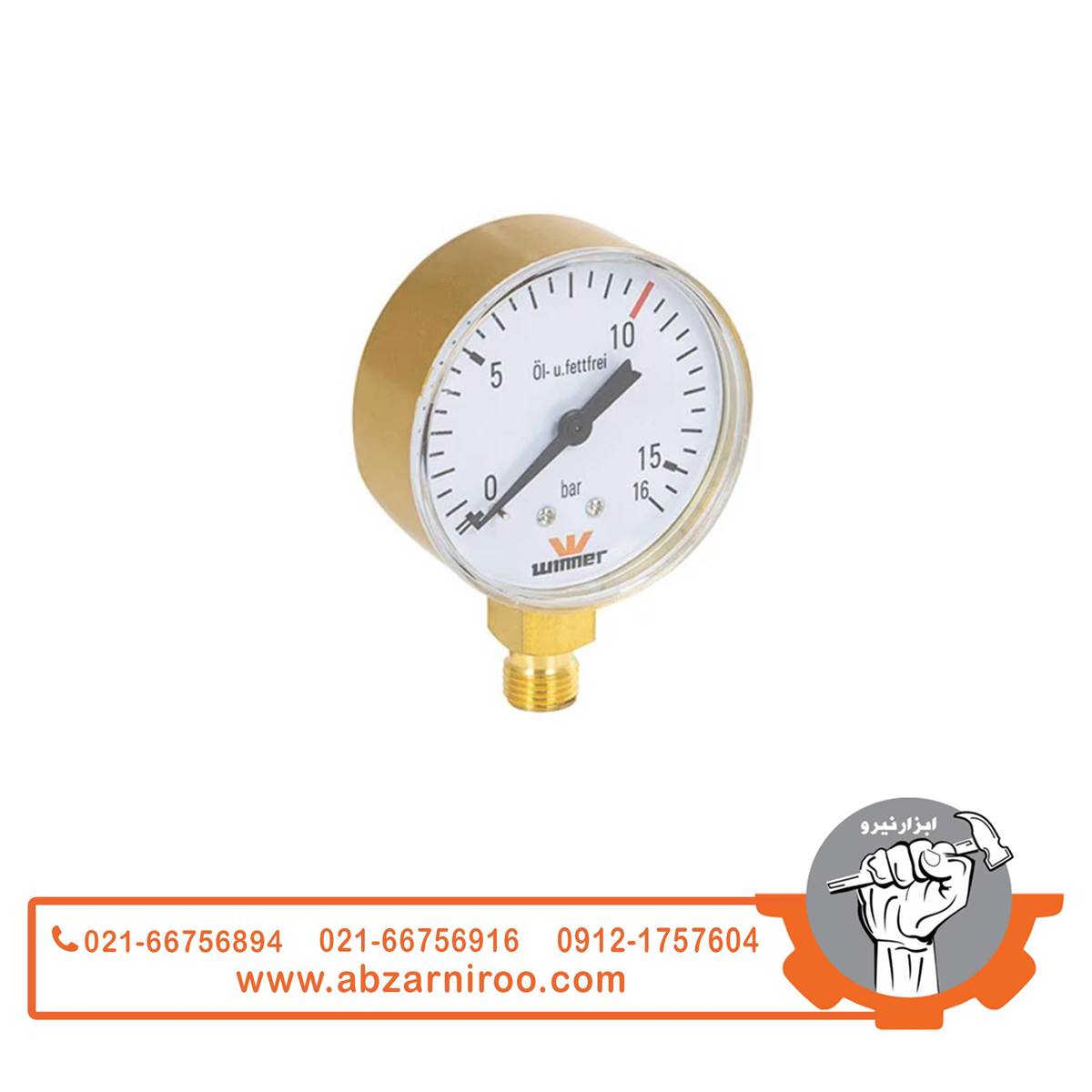 گیج مانومتر ١6 بار طرح زینسر وینر مدل W-040 گیج مانومتر ١6 بار طرح زینسر وینر مدل W-040