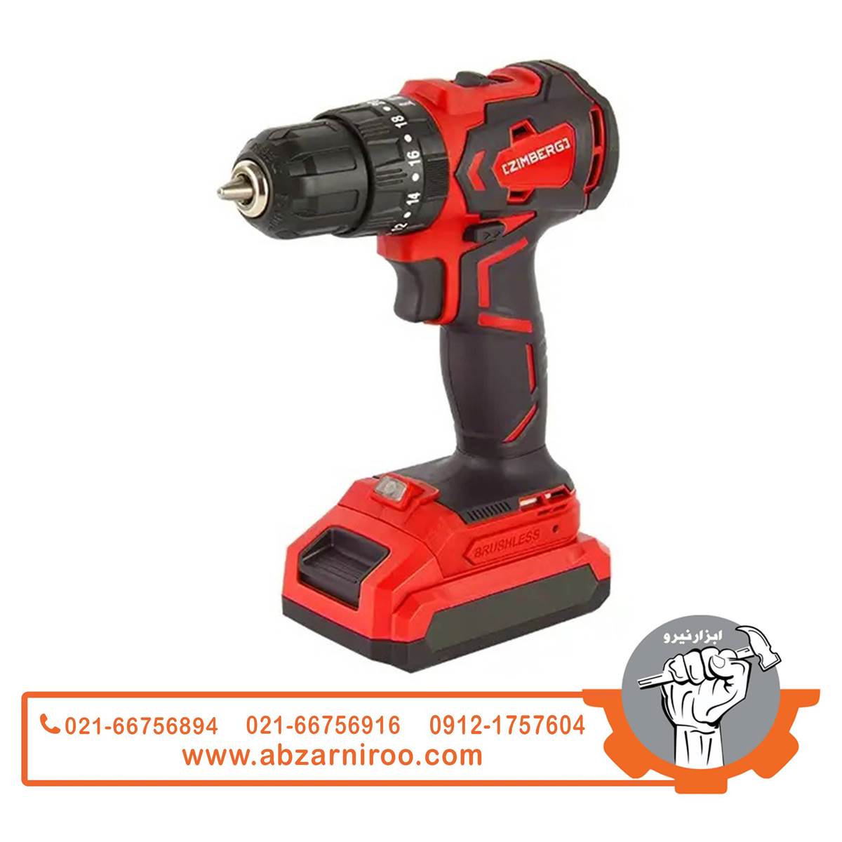 دریل شارژی چکشی براشلس 20 ولت زیمبرگ مدل PZB-3202 دریل شارژی چکشی براشلس 20 ولت زیمبرگ مدل PZB-3202