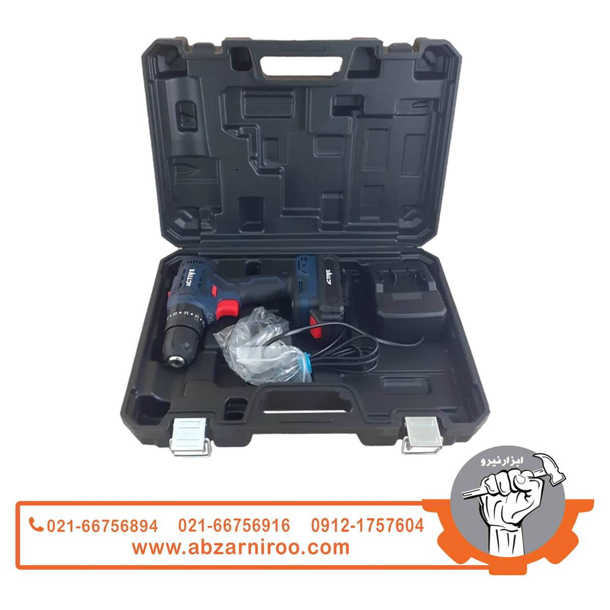 دریل چکشی شارژی دو سرعته 20 ولت براشلس اکتیو مدل AC-3520BL دریل چکشی شارژی دو سرعته 20 ولت براشلس اکتیو مدل AC-3520BL