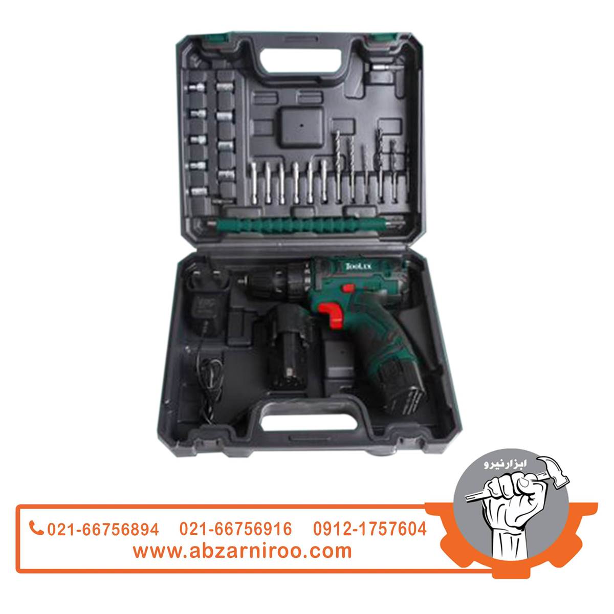 دریل پیچگوشتی شارژی 12 ولت تولیکس مدل TX-2412AC (با لوازم) دریل پیچگوشتی شارژی 12 ولت تولیکس مدل TX-2412AC (با لوازم)
