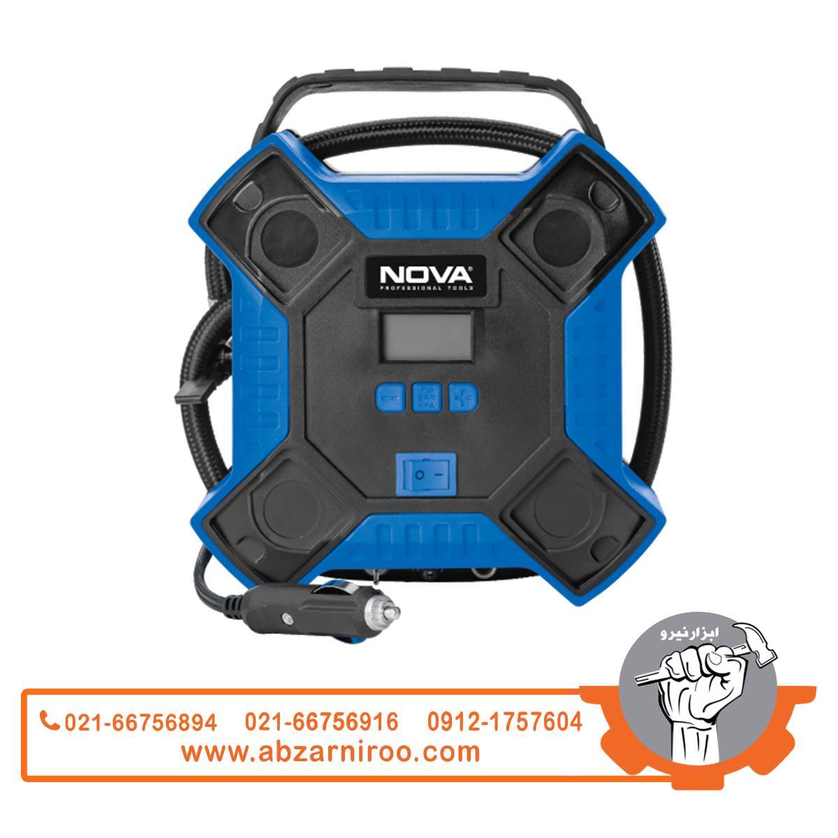 مینی کمپرسور فندکی 11 بار نووا مدل 9166 مینی کمپرسور فندکی 11 بار نووا مدل 9166